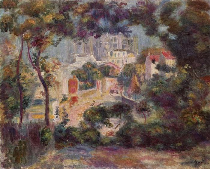 Pierre-Auguste Renoir Landschaft mit Ansicht von Sacre-Coeur oil painting picture